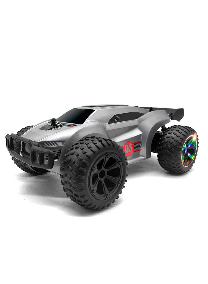 ميكسد سيارة تحكم عن بعد - سيارة Rc عالية السرعة 2.4 جيجا هرتز، سيارة سباق Rc على الطرق الوعرة مع أضواء LED ملونة وبطارية قابلة لإعادة الشحن، لعبة سيارة كهربائية هدية للأولاد والبنات والأطفال - Image 2