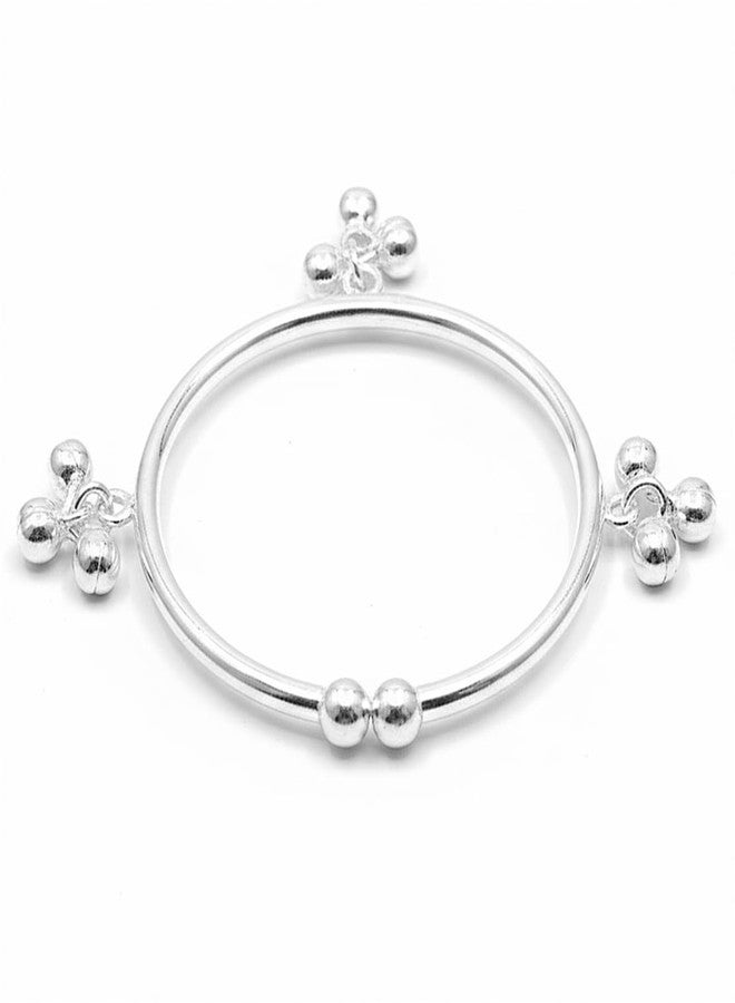 Parnika MJ 925 Light Comfortable Traditional Plain Hollow Baby Bangles in Pure 92.5 Sterling Silver for Kids - One Piece 60H - Image 1