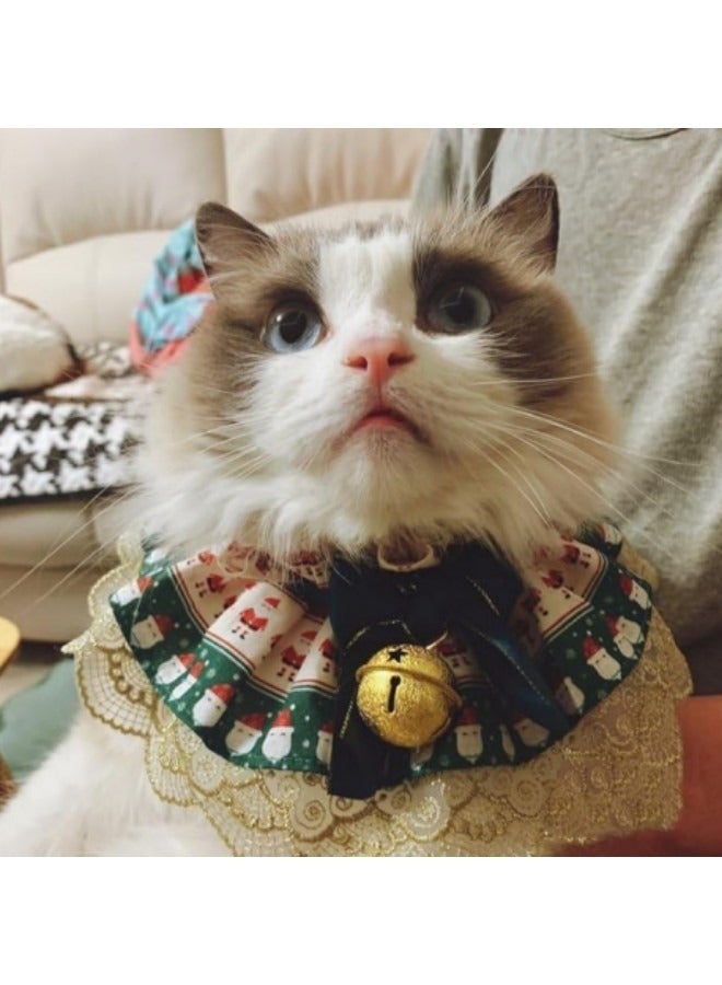 GGEROU Festival Pet Costume for Dogs Cat,Dog Cat Bowtie Bib Scarf Pet Saliva Towel,Bell - Image 3