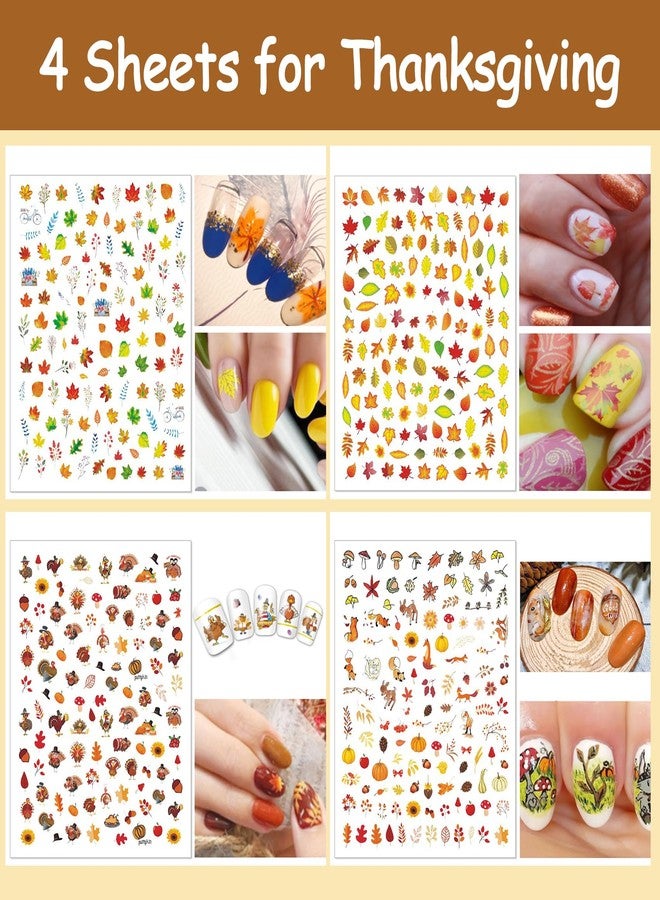 TailaiMei 20 Sheet All Holidays Nail Art Stickers, Mixed Seasons Variety Pack for Halloween Fall Christmas Valentine's Day Nail Decals, Self-Adhesive Design Year Round Assorted Nail Decorations - Image 3