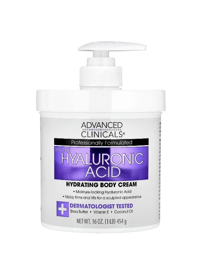 Advanced Clinicals Advanced Clinicals, Hyaluronic Acid, Hydrating Body Cream, 16 oz (454 g)  - Image 1
