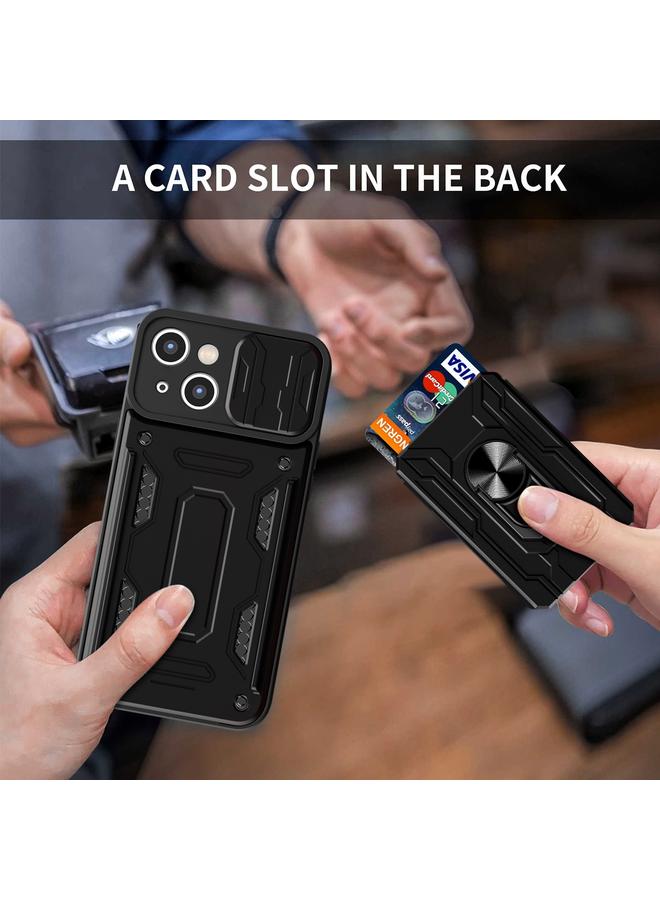S-TOP Case For iPhone 15 Plus Sliding Camshield TPU+PC Phone Case with Card Slot - Image 5