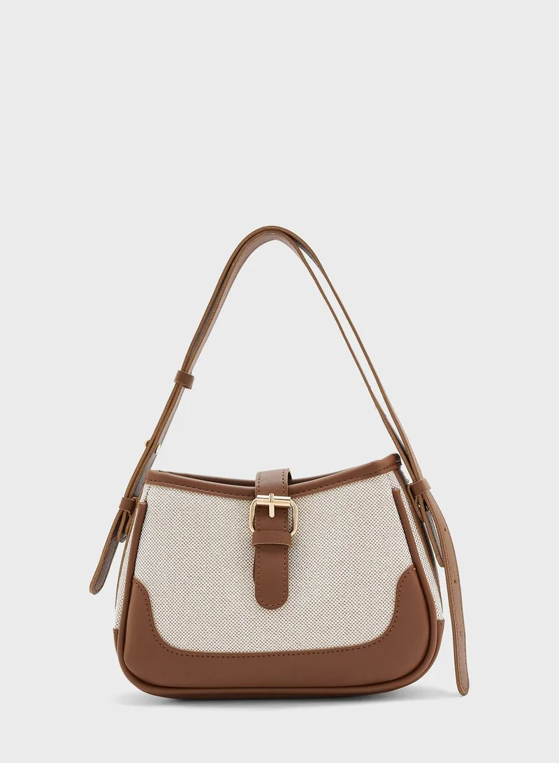 ELLA Contrast Panel Shoulder Bag