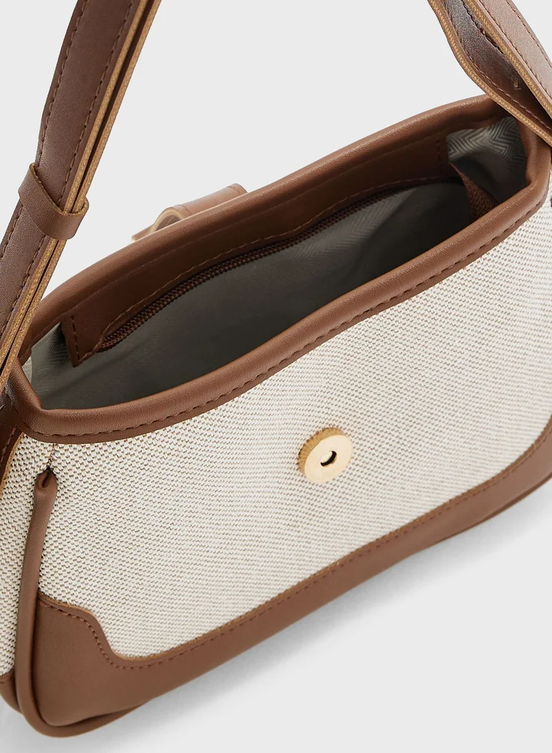 ELLA Contrast Panel Shoulder Bag