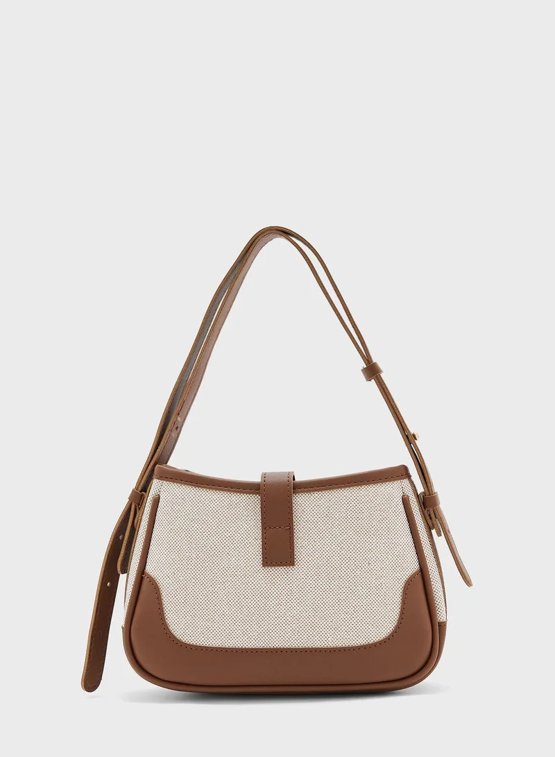 ELLA Contrast Panel Shoulder Bag
