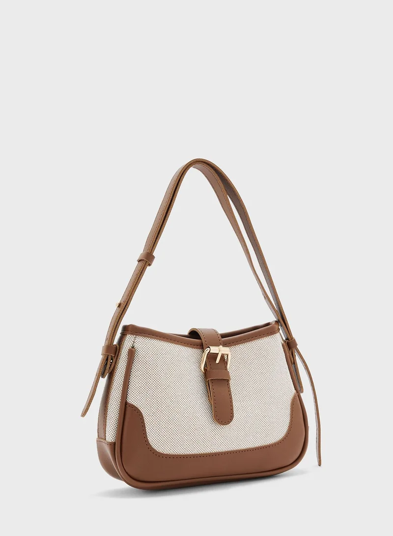 ELLA Contrast Panel Shoulder Bag