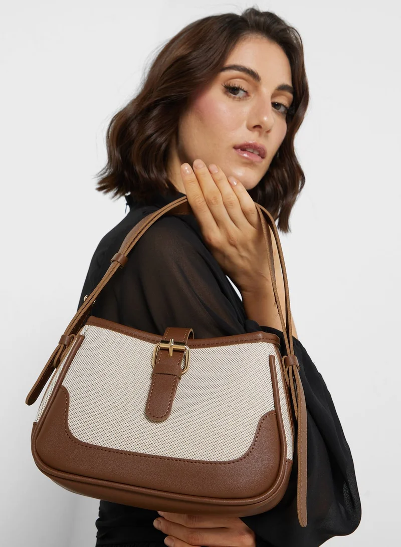 ELLA Contrast Panel Shoulder Bag