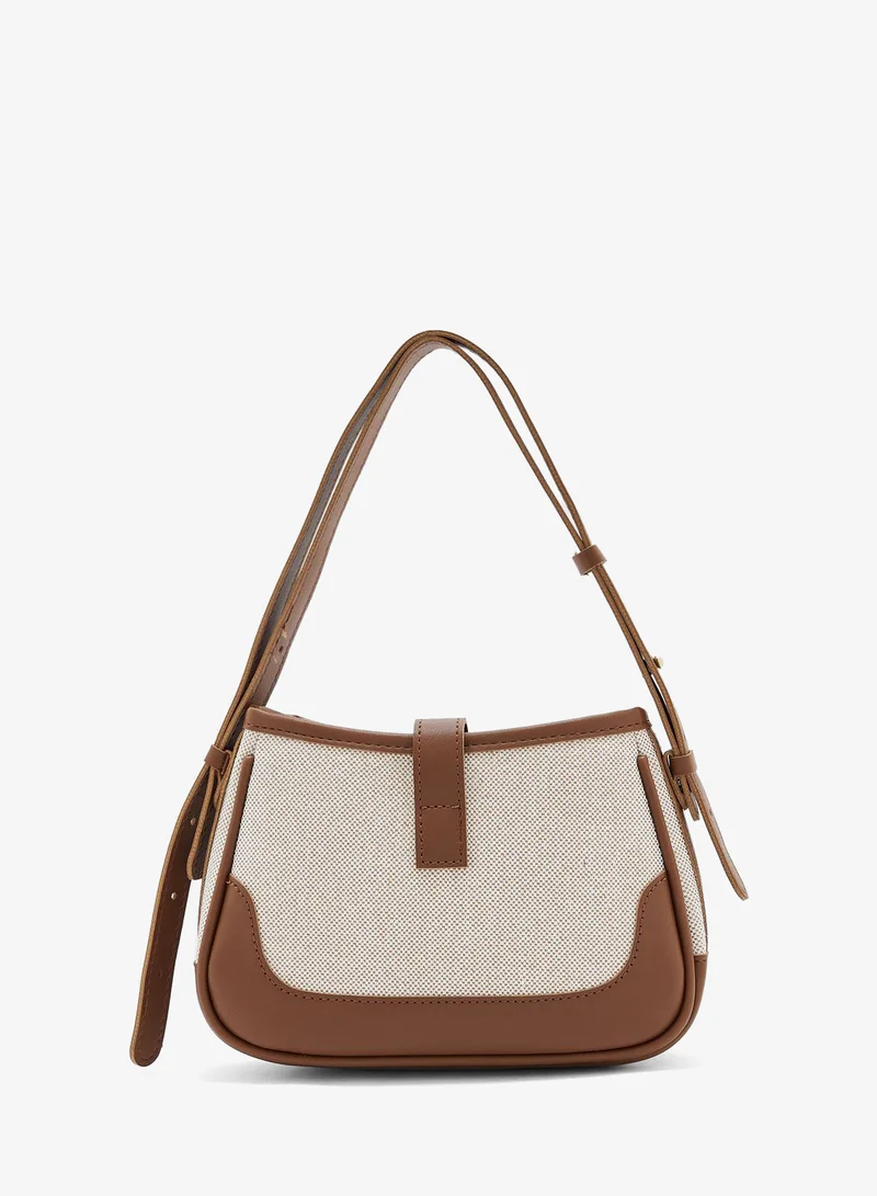 ELLA contrast panel shoulder bag
