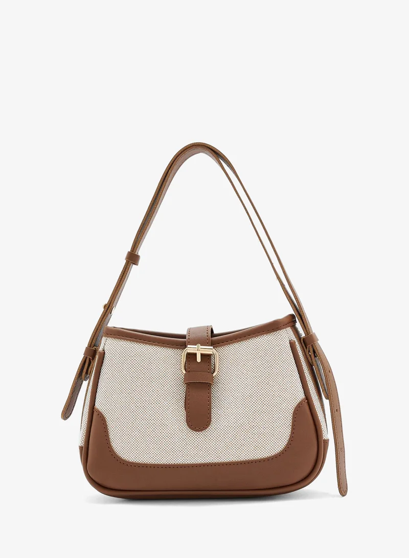 ELLA contrast panel shoulder bag