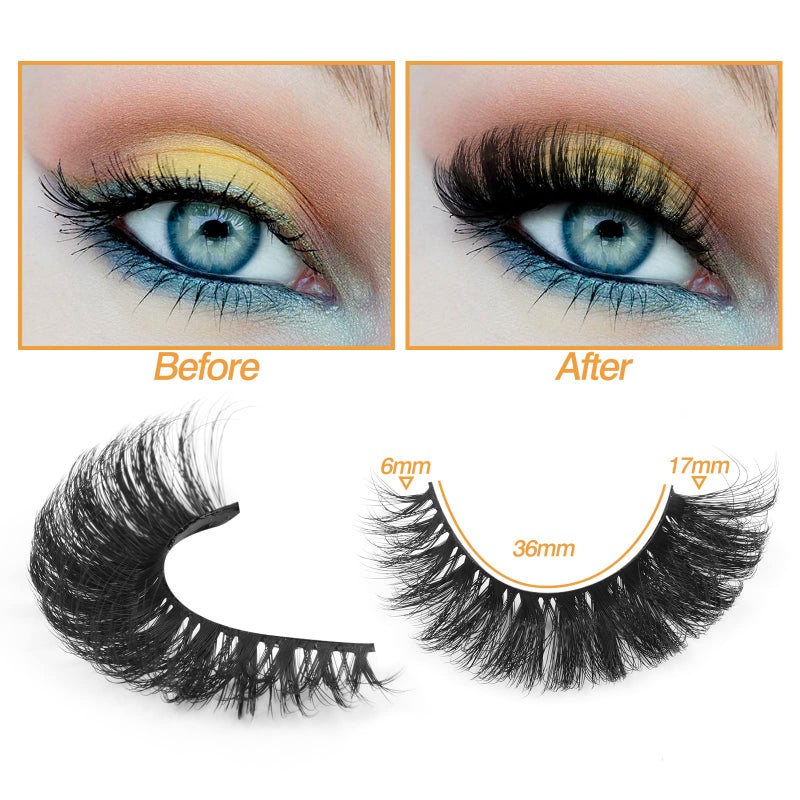 zanlufly False Eyelashes Russian Strip lashes Cat Eye Eyelashes Faux Mink Lashes Fox Eye volume Dramatic Fake Lashes Look Like Extension Eyelashes Long Strip Wispy Lashes14 Pairs - Image 2