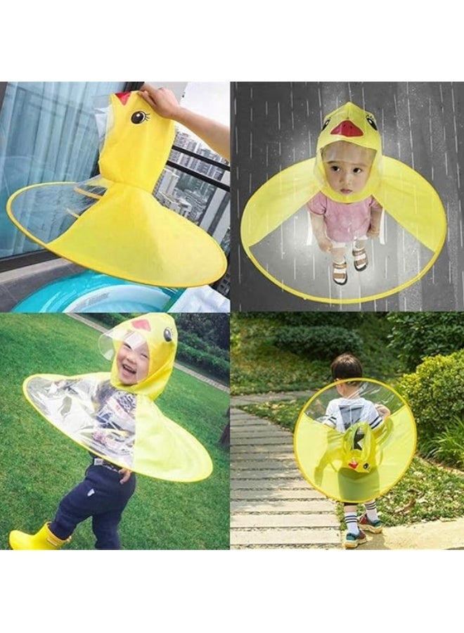 إم مياويان معطف واق من المطر للأطفال على شكل بطة صفراء صغيرة وقبعة ومظلة للأولاد والبنات معطف واق من المطر للأطفال الصغار - Image 4