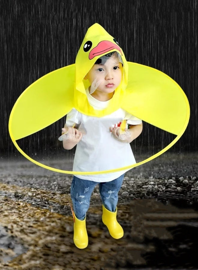 إم مياويان معطف واق من المطر للأطفال على شكل بطة صفراء صغيرة وقبعة ومظلة للأولاد والبنات معطف واق من المطر للأطفال الصغار - Image 1