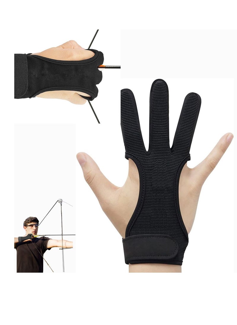 Generic Archery Gloves Shooting Hunting Leather Three Finger Design Protected  Beginner Gloves for Recurve & Compound Bow, Non-Slip Padded Tips for Grip Stability, Archery Accessories for Men, Women & Youth - Image 1