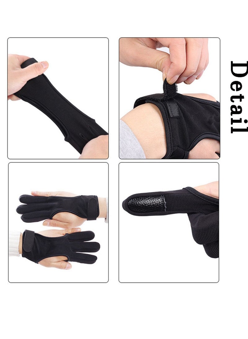 Generic Archery Gloves Shooting Hunting Leather Three Finger Design Protected  Beginner Gloves for Recurve & Compound Bow, Non-Slip Padded Tips for Grip Stability, Archery Accessories for Men, Women & Youth - Image 4