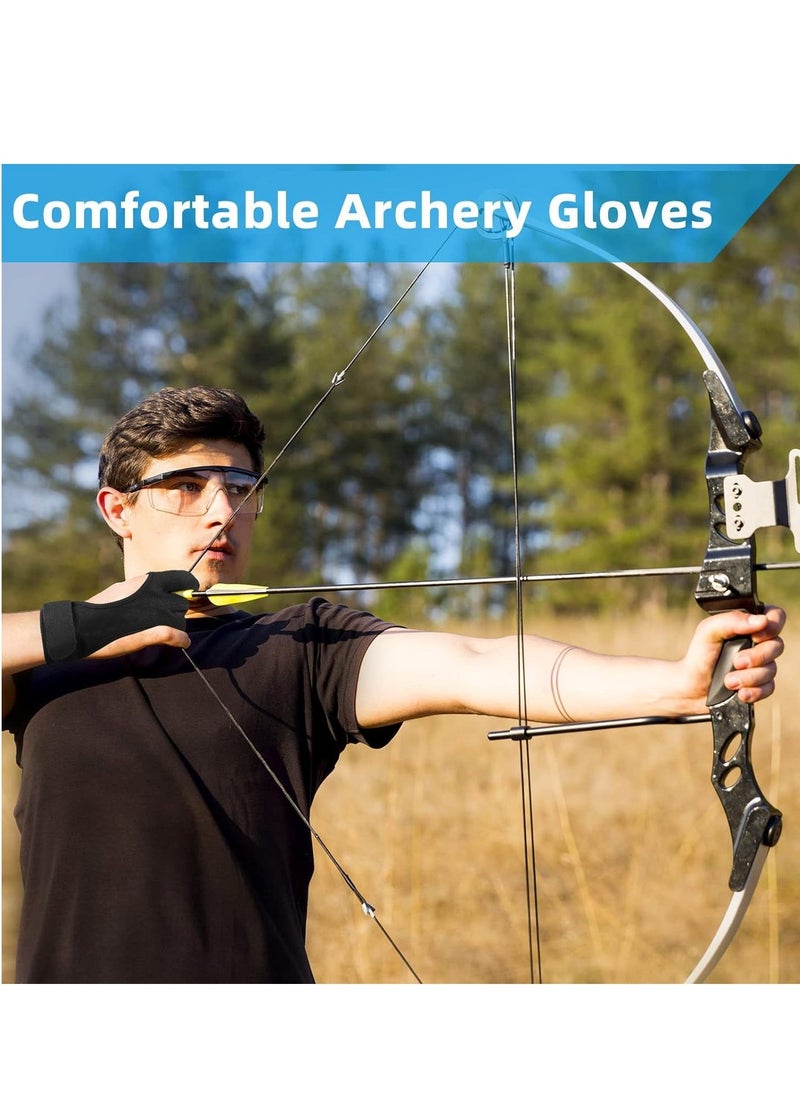 Generic Archery Gloves Shooting Hunting Leather Three Finger Design Protected  Beginner Gloves for Recurve & Compound Bow, Non-Slip Padded Tips for Grip Stability, Archery Accessories for Men, Women & Youth - Image 2