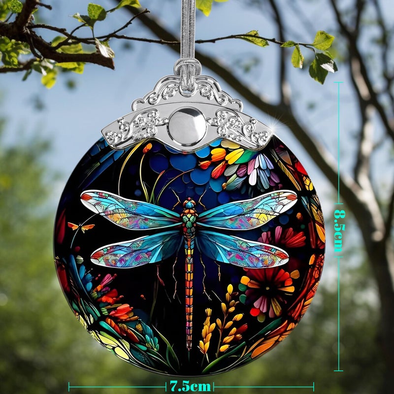 Jocidea Christmas Ornament  Dragonfly Christmas Decor  Dragonfly Ornaments for Christmas Tree  Stained Glass Ornament  Dragonfly Gifts  Holiday Decorations and Xmas Gifts Ideas - Image 2