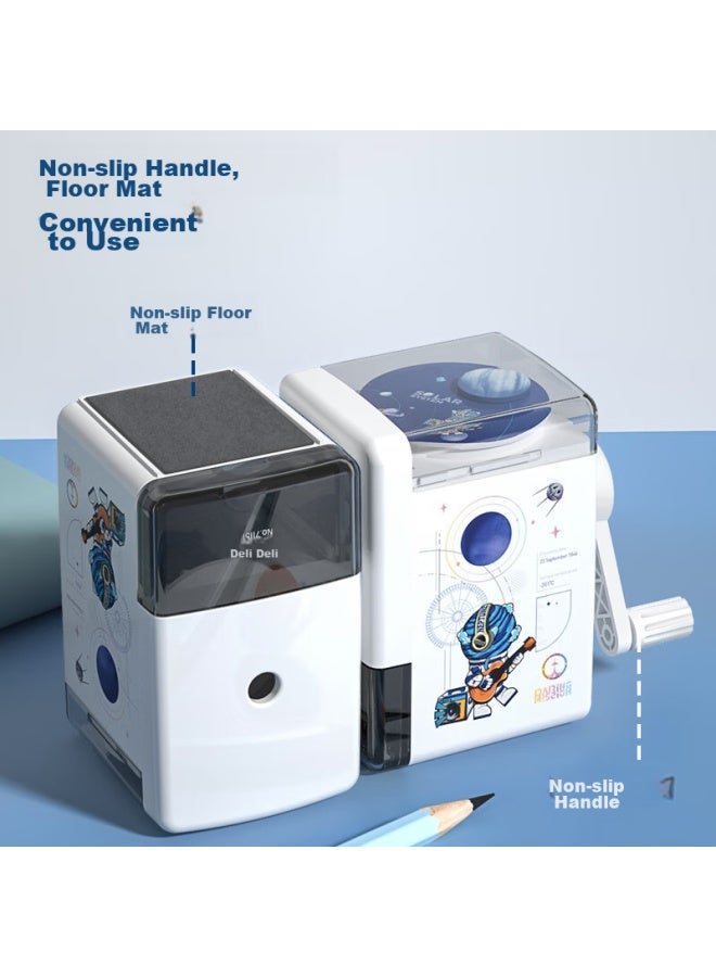 Deli Aerospace Series Pencil Sharpener, Automatic Pencil Feeding And Cutting, Automatic Pencil Disposal Sharpener, Student Stationery, Exam Birthday Graduation Gift, White - Image 5