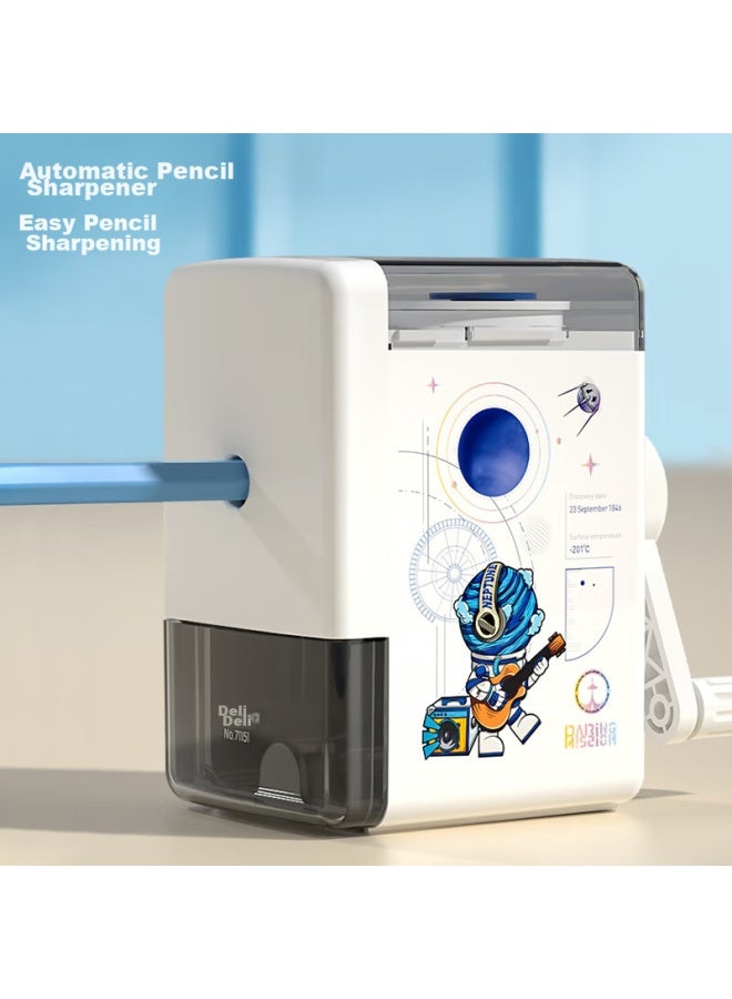 Deli Aerospace Series Pencil Sharpener, Automatic Pencil Feeding And Cutting, Automatic Pencil Disposal Sharpener, Student Stationery, Exam Birthday Graduation Gift, White - Image 3