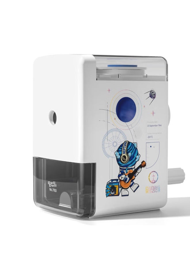 Deli Aerospace Series Pencil Sharpener, Automatic Pencil Feeding And Cutting, Automatic Pencil Disposal Sharpener, Student Stationery, Exam Birthday Graduation Gift, White - Image 2