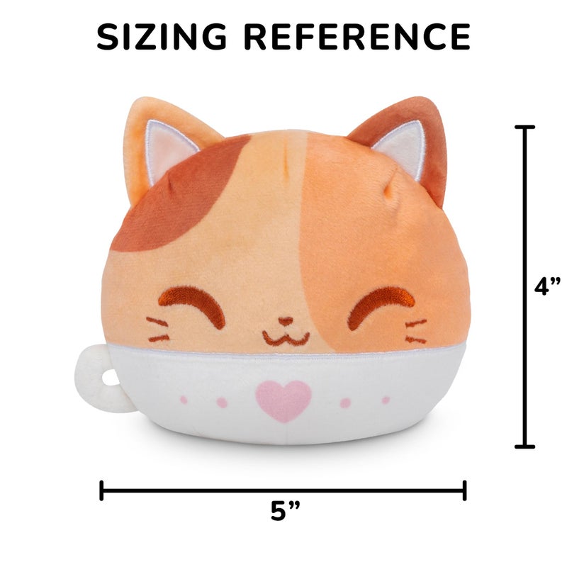 TeeTurtle Reversible Latte Cat Scented Plushie - 4-Inch Two-Sided Flip Plush Toy with Embroidered Details - Cute Mini Collectible Plush for Kids, Teens, and Adults - Image 4
