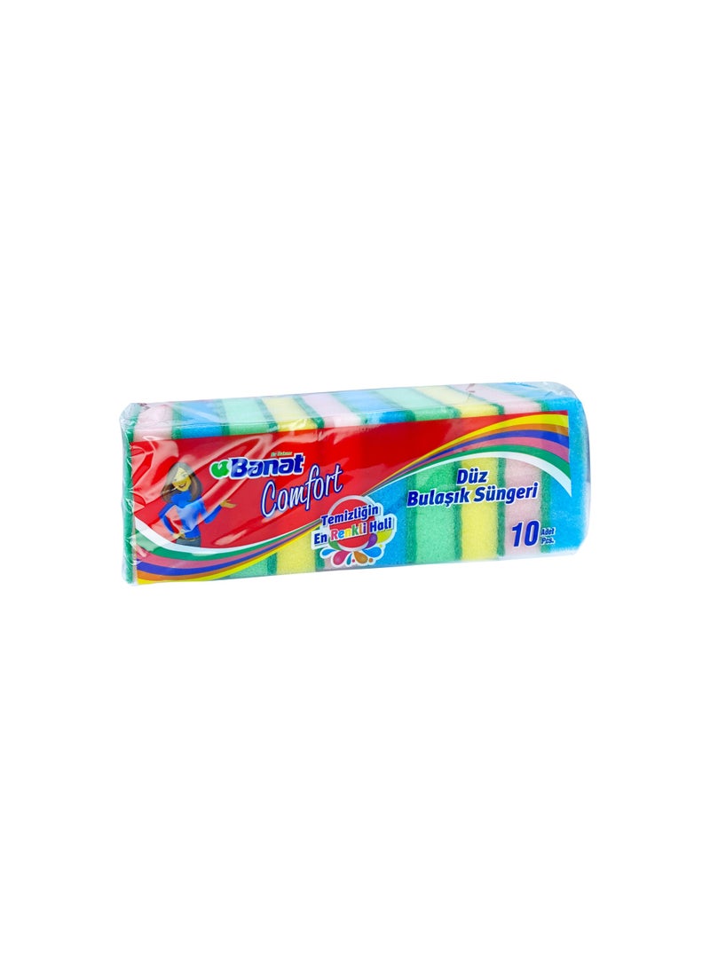 Banat Dishwashing Sponge Flat Comfort 10 pieces - Image 1