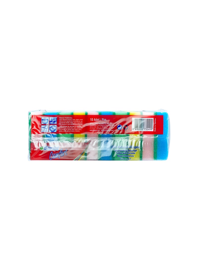 Banat Dishwashing Sponge Flat Comfort 10 pieces - Image 2