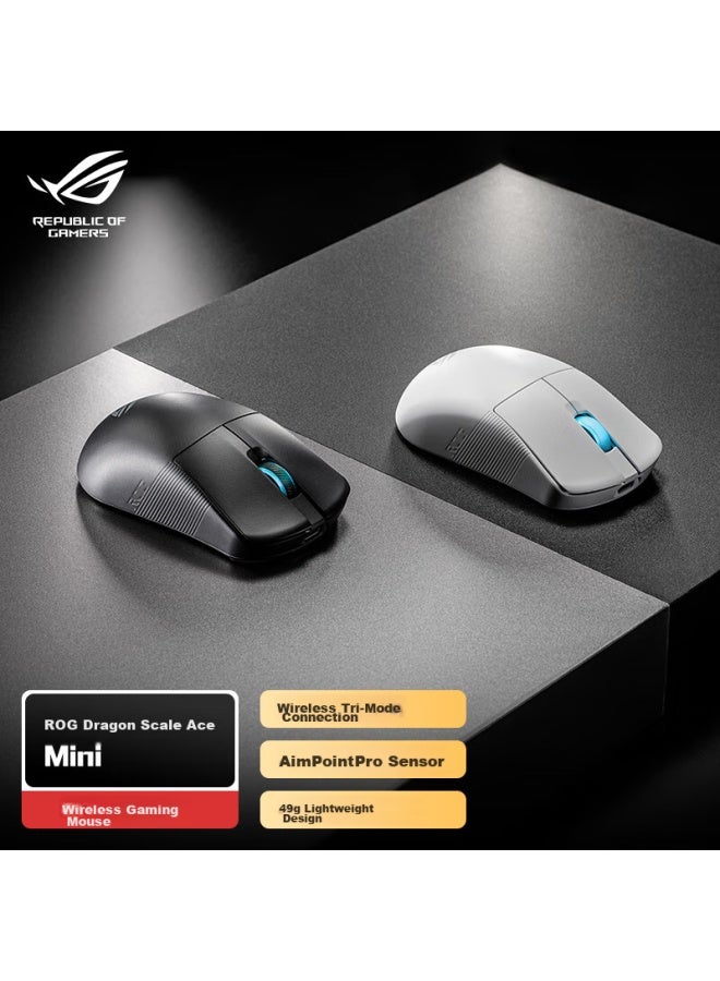Rog Dragon Scale Ace Mini Wireless Tri-mode Gaming Mouse With Aimpointpro Optical Sensor, Professional E-sports Hand-shaped Design, Supports Wireless 8k, Lightweight 49g, Moonlight White - Image 1