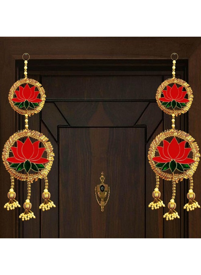 Buyent Enterprises Buyent ® Lotus Flower hangings for Decoration Side Hanging toran for Entrance Door shubh labh Hanging for Temple bandarwal Diwali Decoration Door toran for Main Door Traditional  - Image 1