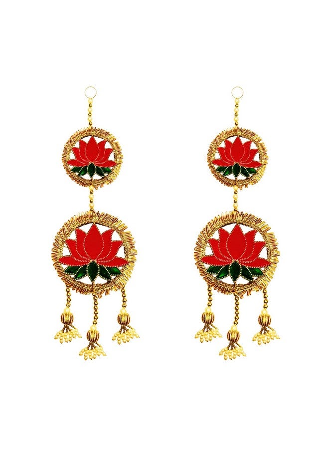 Buyent Enterprises Buyent ® Lotus Flower hangings for Decoration Side Hanging toran for Entrance Door shubh labh Hanging for Temple bandarwal Diwali Decoration Door toran for Main Door Traditional  - Image 2