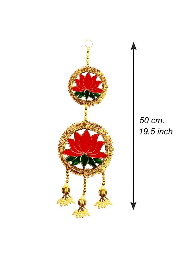 Buyent Enterprises Buyent ® Lotus Flower hangings for Decoration Side Hanging toran for Entrance Door shubh labh Hanging for Temple bandarwal Diwali Decoration Door toran for Main Door Traditional  - Image 3