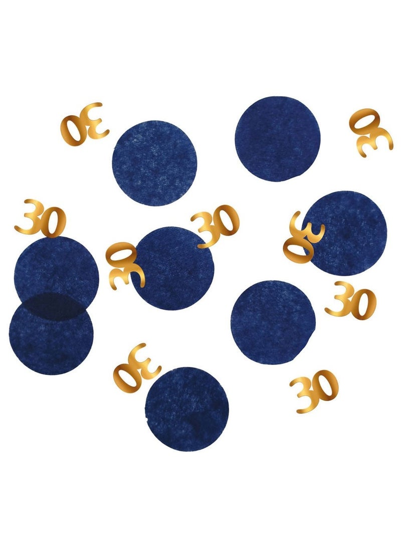 Folat 30-Years Birthday Anniversary Confetti Gold Blue Paper Plastic 25g