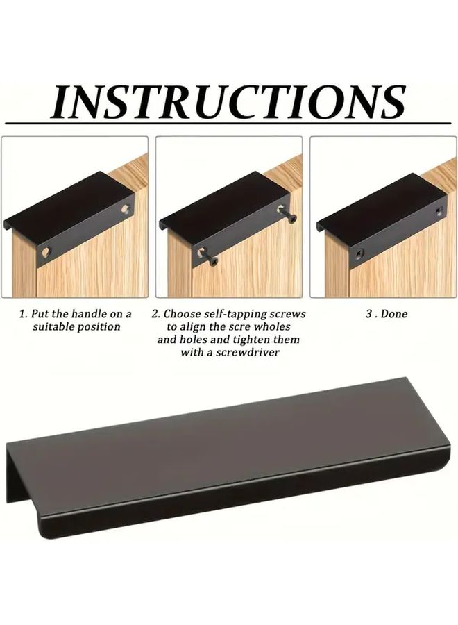 12 Pack Hidden Cabinet Handles Aluminum Furniture Handles Black Bedroom Kitchen Closet Door Handles - Image 2