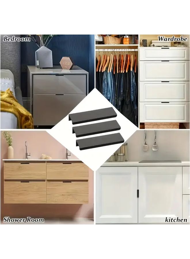 12 Pack Hidden Cabinet Handles Aluminum Furniture Handles Black Bedroom Kitchen Closet Door Handles - Image 4