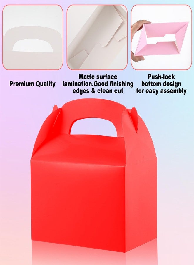 AojSup 48 Pack Rainbow Gable Boxes for Party Favors, Colorful Party Favor Treat Boxes, Goodie Boxes, Gable Paper Gift Boxes with Handles - Perfect for Rainbow Party Decoration Supplies (6.3x3.5x3.5 Inches) - Image 4