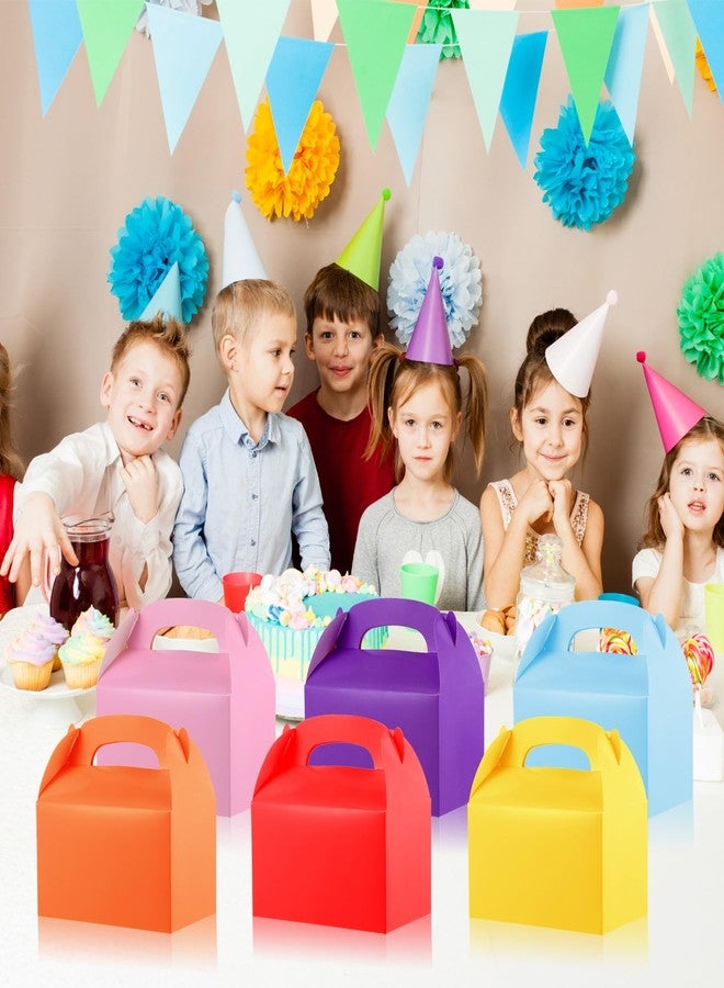 AojSup 48 Pack Rainbow Gable Boxes for Party Favors, Colorful Party Favor Treat Boxes, Goodie Boxes, Gable Paper Gift Boxes with Handles - Perfect for Rainbow Party Decoration Supplies (6.3x3.5x3.5 Inches) - Image 5