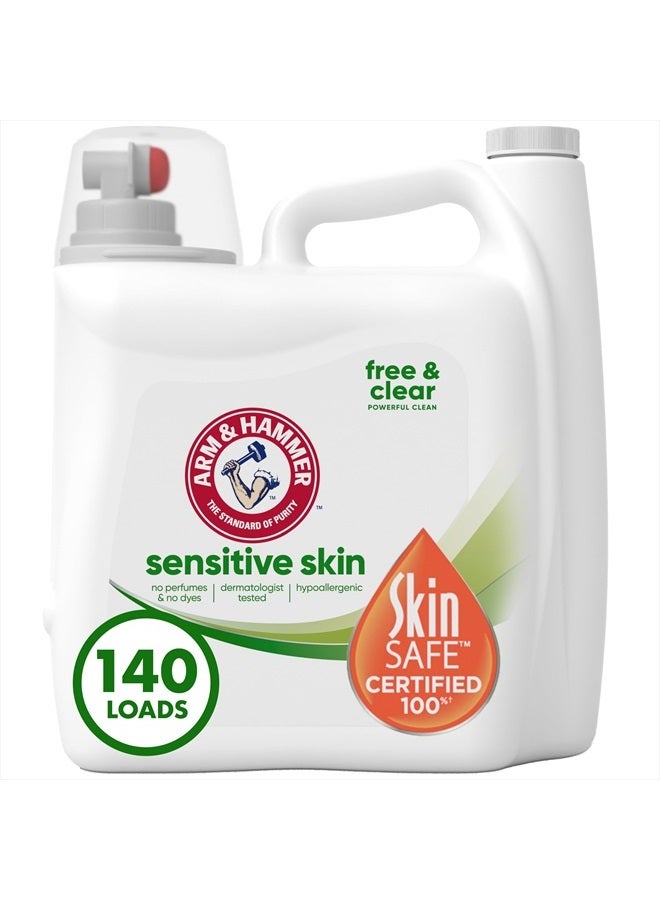 Arm & Hammer Sensitive Skin Free & Clear, 140 Loads Liquid Laundry Detergent, 140 Fl oz - Image 1