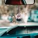 spansee Pink Cow Print Car Accessories Disco Ball Car Mirror Ornament Disco Ball for Car Disco Ball Car Accessory Car Disco Ball for Rear View Mirror Cute Car Accessories for Women - Image 2