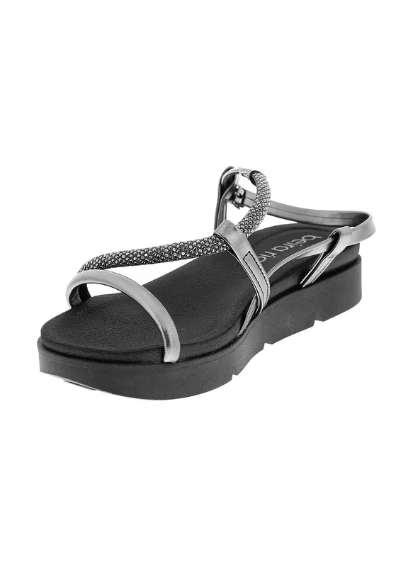 Beira Rio BLACK Beira Rio Ladies Flat Sandals Black | Made In Brazil for Women | Best Price UAE
