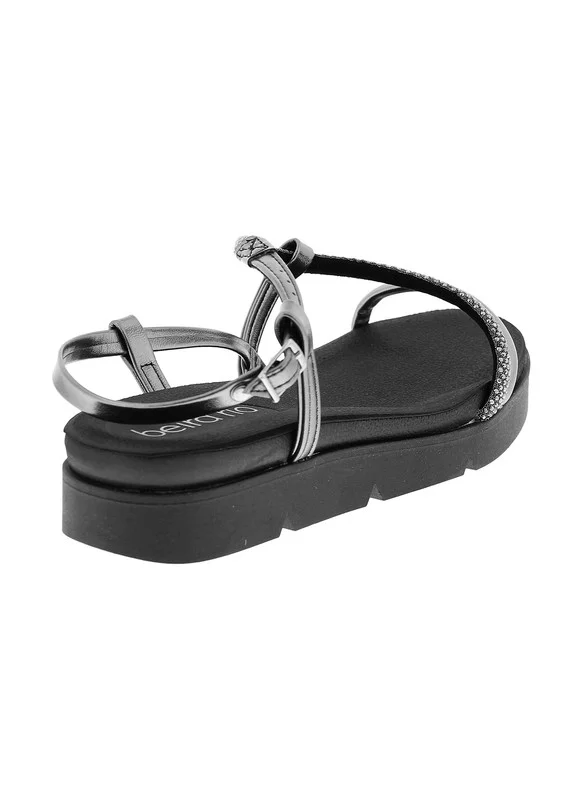 Beira Rio BLACK Beira Rio Ladies Flat Sandals Black | Made In Brazil for Women | Best Price UAE