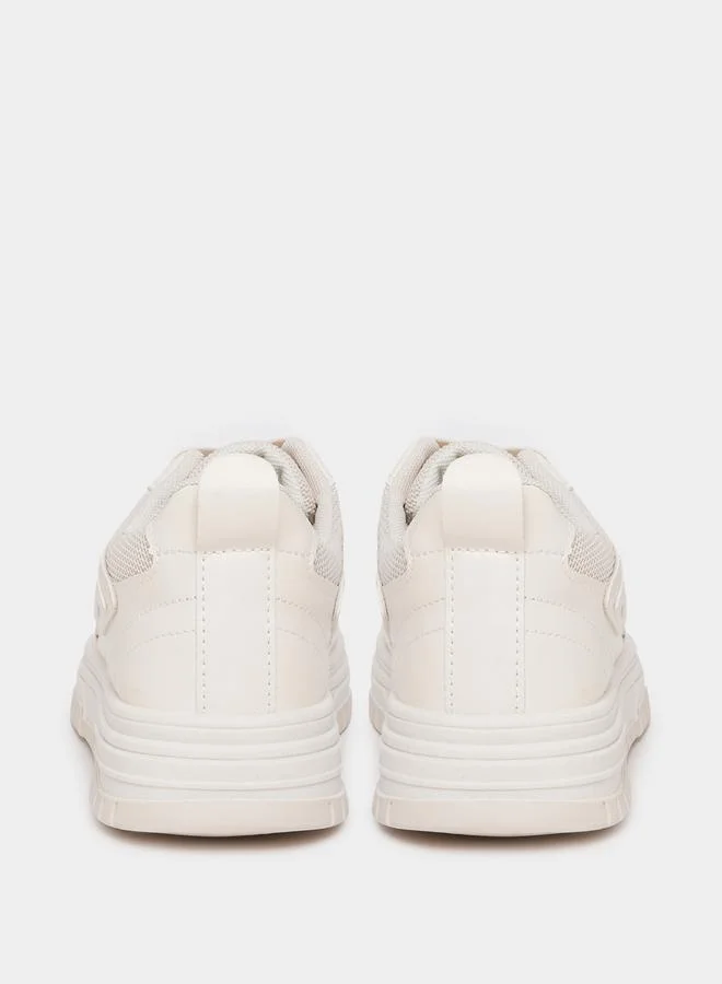 Styli Street Style Lace Up Platform Sole Sneakers