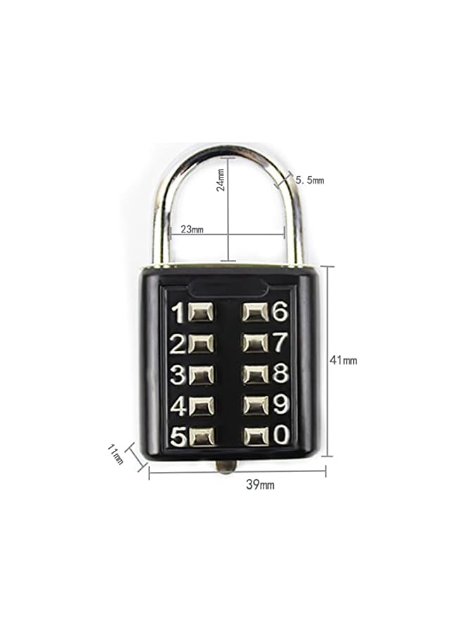 PROMASS Padlock - Digits Combination Lock,Button Combination Security Padlock Digital Lock, for Gym or Sports Locker, case, Toolbox, Fence, hasp Cabinet (Black) - Image 2