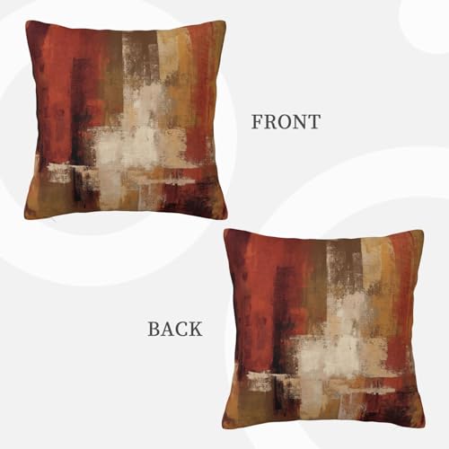 Lcokin Burnt Orange Abstract Throw Pillow Covers 18x18 in Set of 2, Decor Art Painting Orange Pillow Case Square Cushion Covers for Sofa Bed Couch Living Room - Image 2