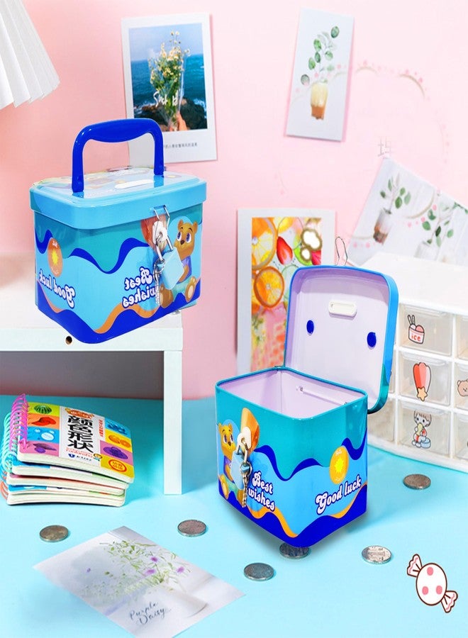 Sajani Cute Cartoon Creative Portable Piggy Bank, Money Saving Box with Combination Lock, Mini Coin Bank Gifts for Boys and Girls, Best Return Gifts for Kids (Pack of 1) (Rectangle - Pink) - Image 4