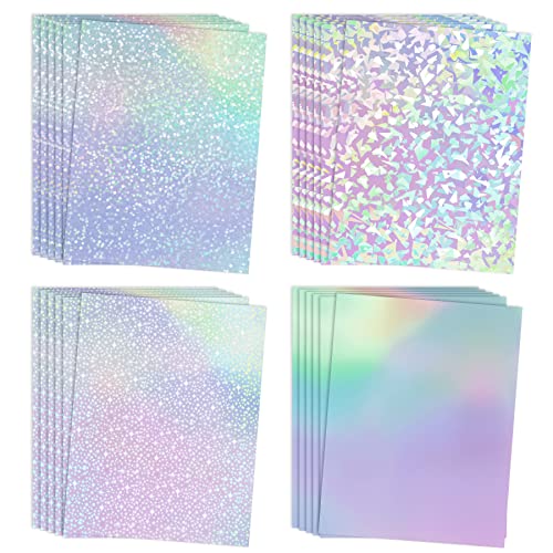 KOALA PAPER Koala Holographic Laminate Sheets A4 - Clear Self-Adhesive Sticker Paper, 25 Sheets Transparent Waterproof Overlay for Stickers - Gem, Dot, Rainbow, Star Patterns - Image 1