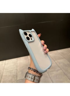 Cat Ear Mobile Phone Case 7 Drops Of Glue 16 For Apple 15PROMAX Simple 14/13 Full 12 Drop 11-Color:Blue-Applicable Model:iPhone 7plus/8plus