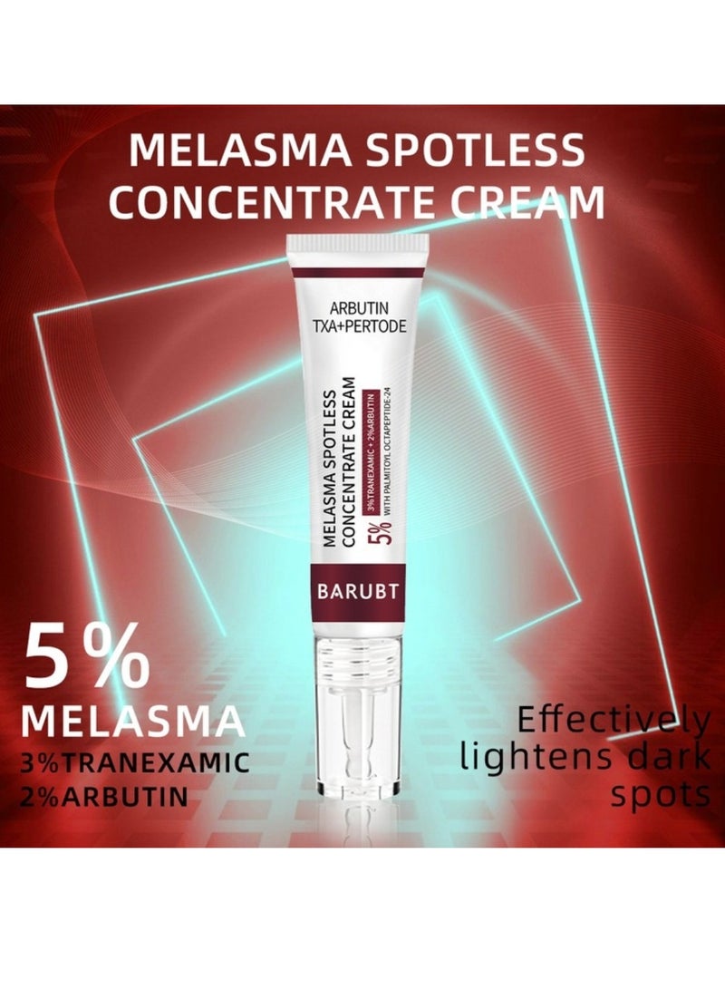 BARUBT كريم مركز خالي من الكلف - كريم بقع داكنة للوجه يقلل من الهالات السوداء والخطوط الدقيقة - كريم مرطب ومغذي ومشدود - علاج الكلف - كريم مزيل للبقع العمرية والنمش 15غ - Image 3