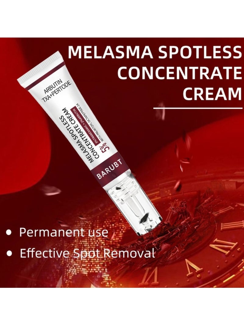 BARUBT كريم مركز خالي من الكلف - كريم بقع داكنة للوجه يقلل من الهالات السوداء والخطوط الدقيقة - كريم مرطب ومغذي ومشدود - علاج الكلف - كريم مزيل للبقع العمرية والنمش 15غ - Image 4