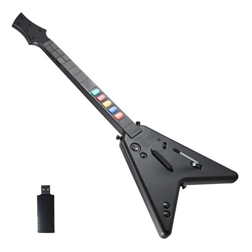 DOYO PC Wireless Guitar Hero Controller with Dongle for PS3, PS4/PlayStation 4, Compatible with Guitar Hero & Rock Band, Plug-and-Play - Image 1