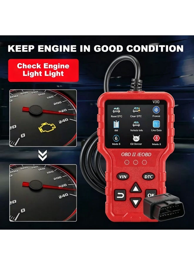 توهج شجاع أداة فحص وتشخيص أعطال السيارات (OBD2) - ماسح ضوئي لرموز ضوء فحص المحرك (Check Engine) مع ميزات إعادة الضبط، وقراءة رموز الأعطال (DTC)، وعرض تدفق البيانات، وفحص جاهزية النظام (I/M Readiness)؛ أداة فحص متوافقة مع جميع السيارات والشاحنات المصنعة منذ عام 1996. - Image 4