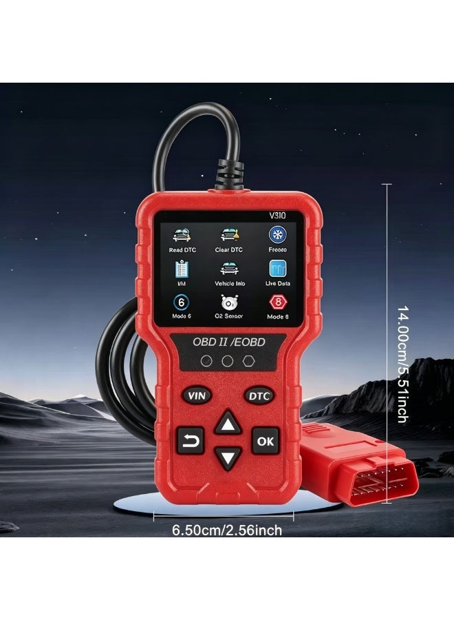 توهج شجاع أداة فحص وتشخيص أعطال السيارات (OBD2) - ماسح ضوئي لرموز ضوء فحص المحرك (Check Engine) مع ميزات إعادة الضبط، وقراءة رموز الأعطال (DTC)، وعرض تدفق البيانات، وفحص جاهزية النظام (I/M Readiness)؛ أداة فحص متوافقة مع جميع السيارات والشاحنات المصنعة منذ عام 1996. - Image 3